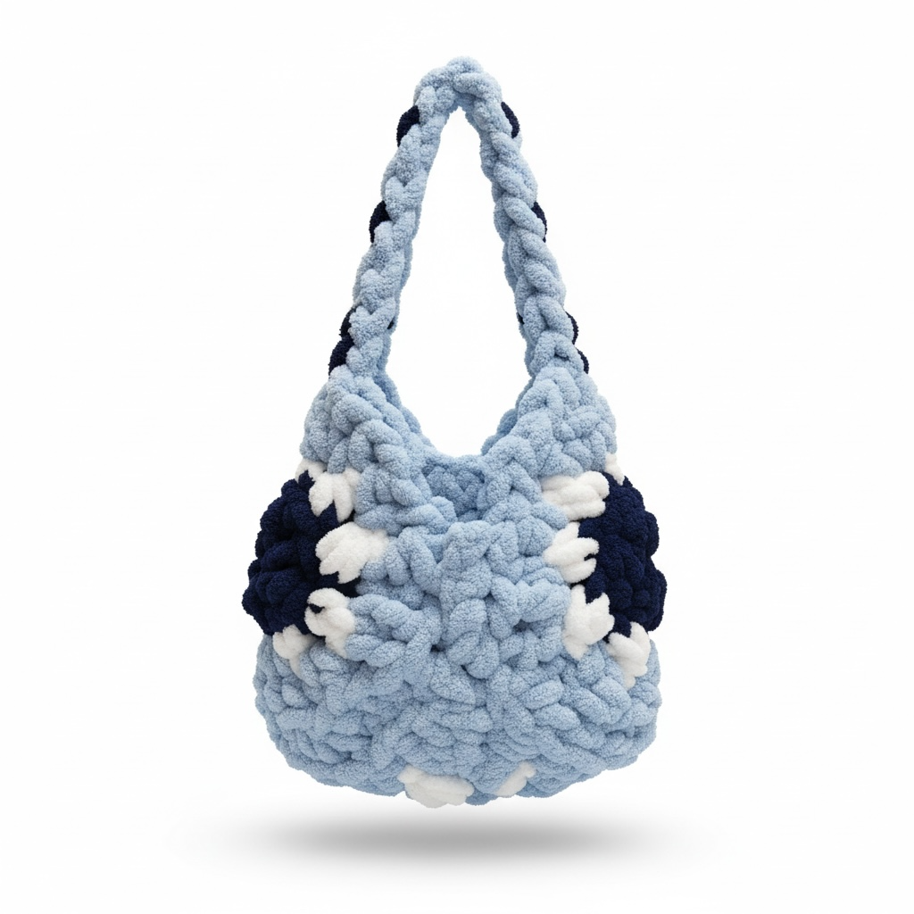 Hand Crocheted Granny Square Boho Purse