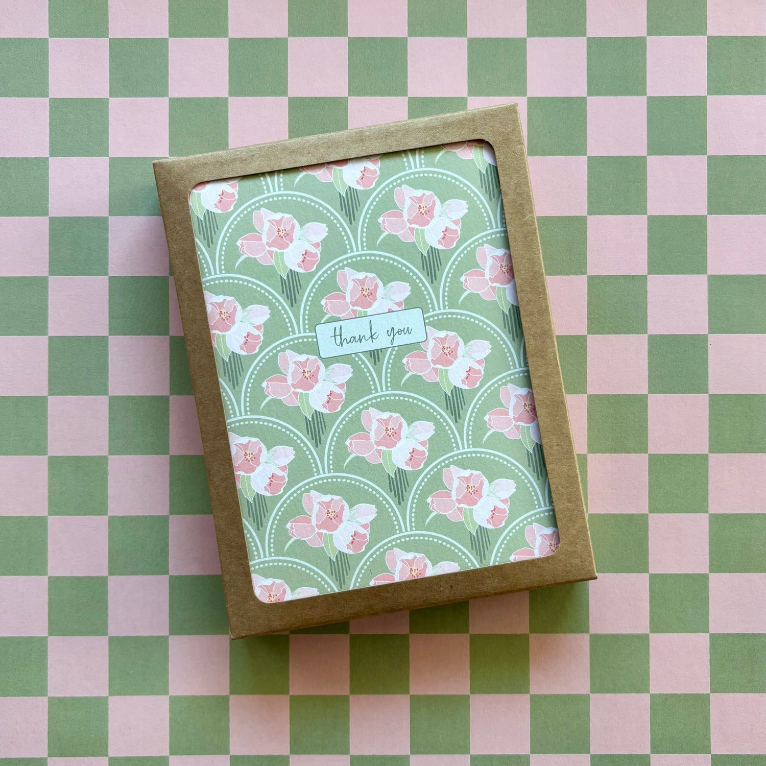 Pink Scallop Thank You Cards 8-Pack