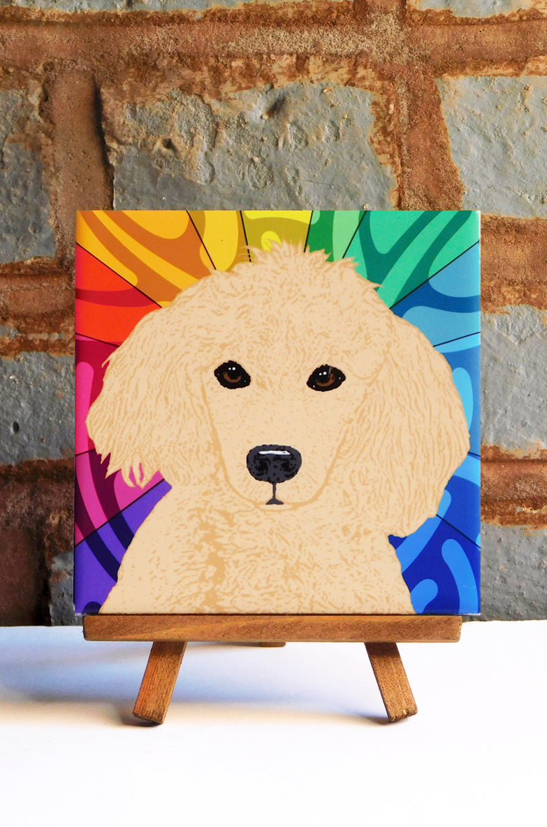 Poodle Tan Ceramic Art Tile