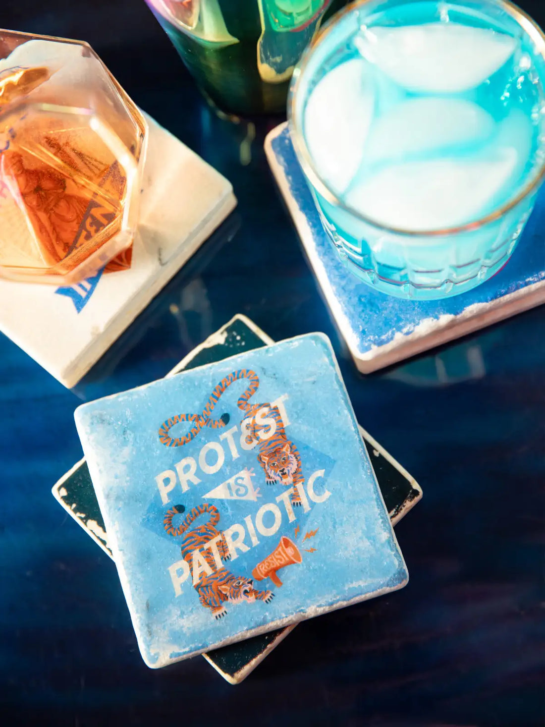 Protest Art Series Marble Coaster Set