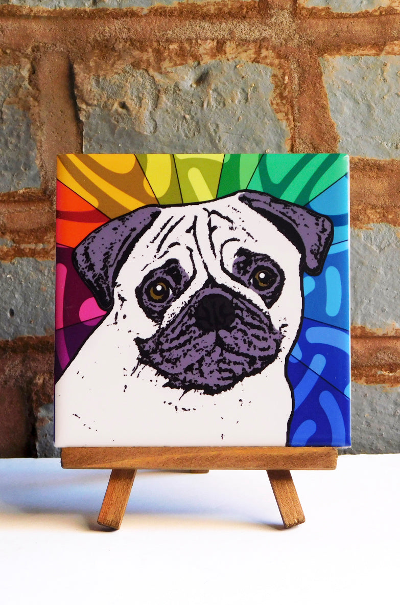 Pug Ceramic Art Tile