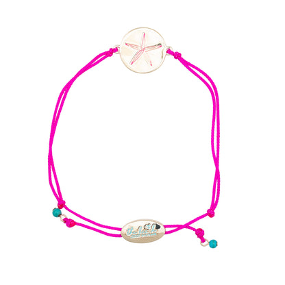 sea bright sea star slider bracelet pink