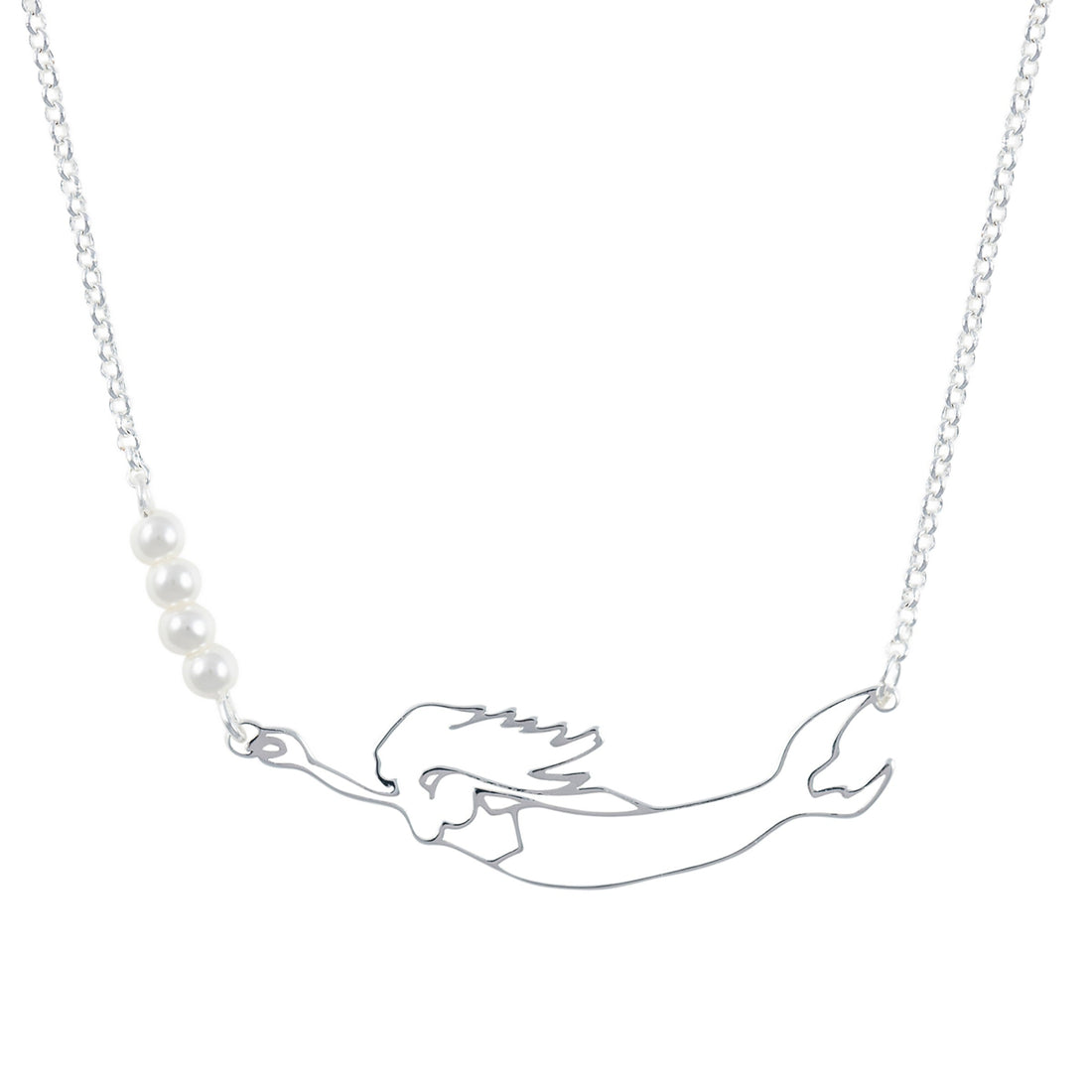 nantucket mermaid collar necklace -silver