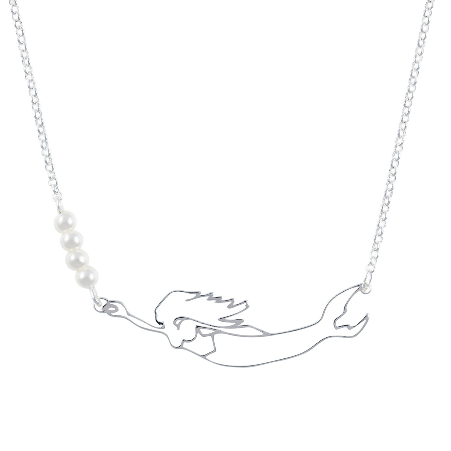 nantucket mermaid collar necklace -silver