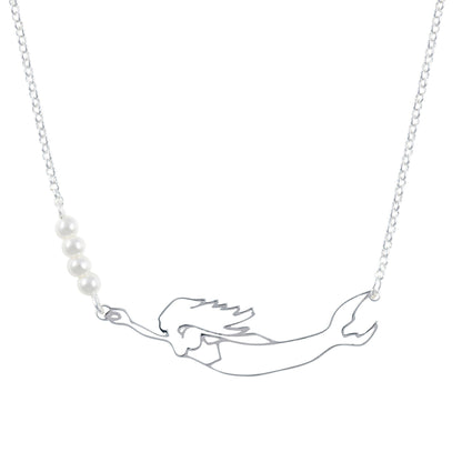 nantucket mermaid collar necklace -silver
