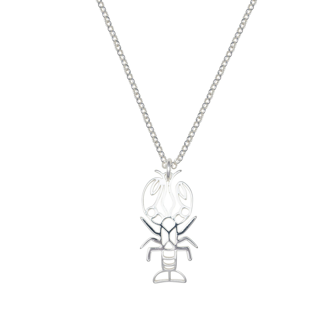 kennebunkport lobster pendant necklace silver