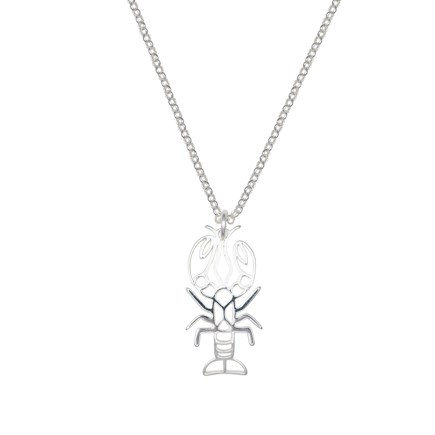 kennebunkport lobster pendant necklace silver