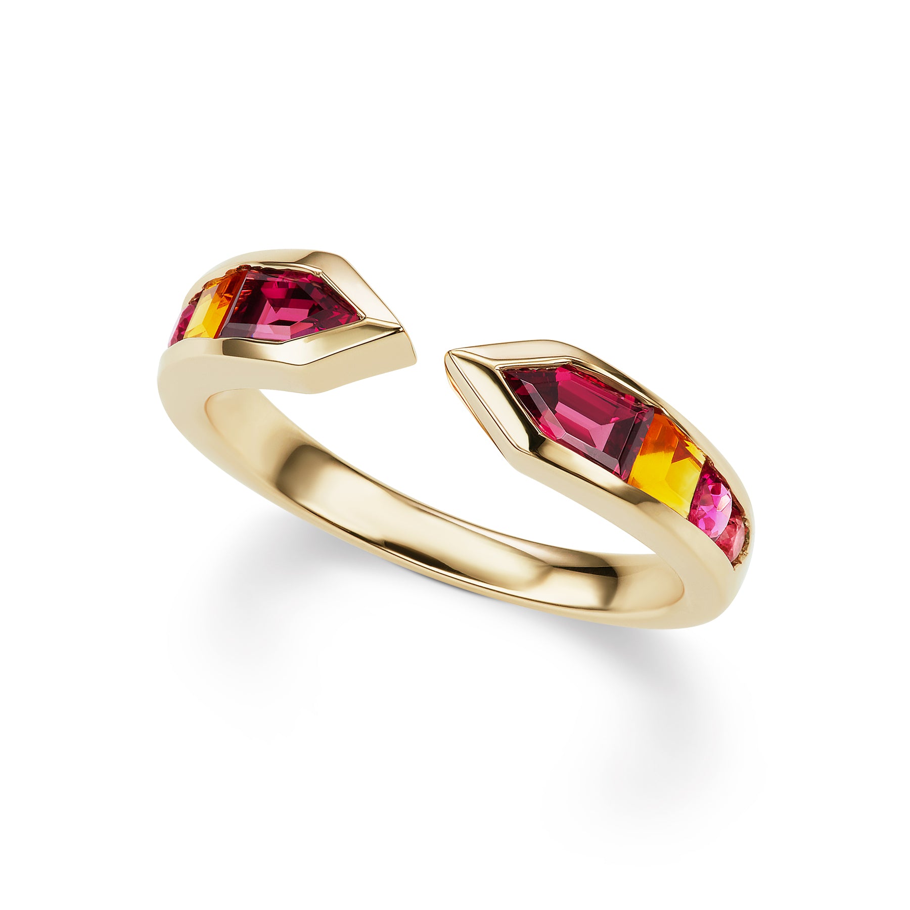 Cirque Meeting Arrows Ring with Rhodolite Garnet