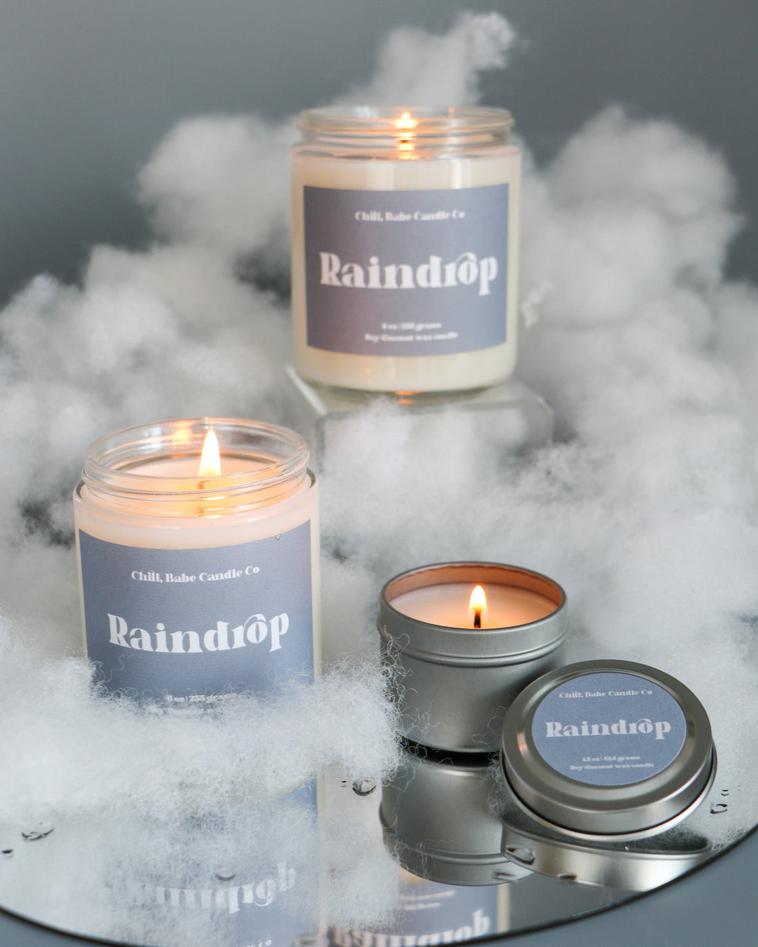 Raindrop Candle | Ozone + Earth + Moss sizes
