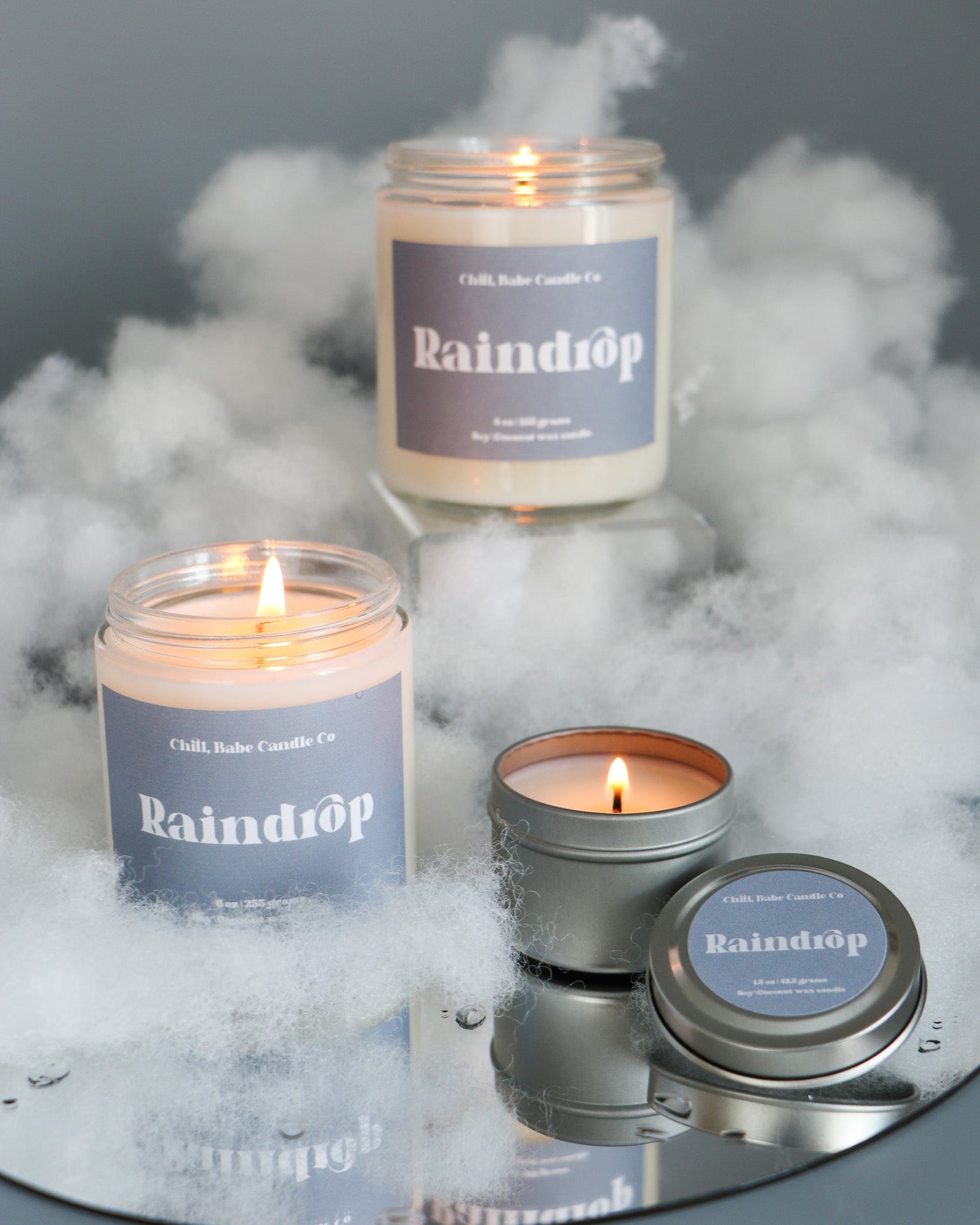 Raindrop Candle | Ozone + Earth + Moss sizes