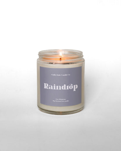 Raindrop Candle | Ozone + Earth + Moss lit