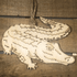 Hand-painted wooden realistic alligator Christmas ornament featuring a detailed reptile design with textured scales and lifelike silhouette, unique holiday decor for animal lovers and wildlife enthusiasts by Cate’s Concepts