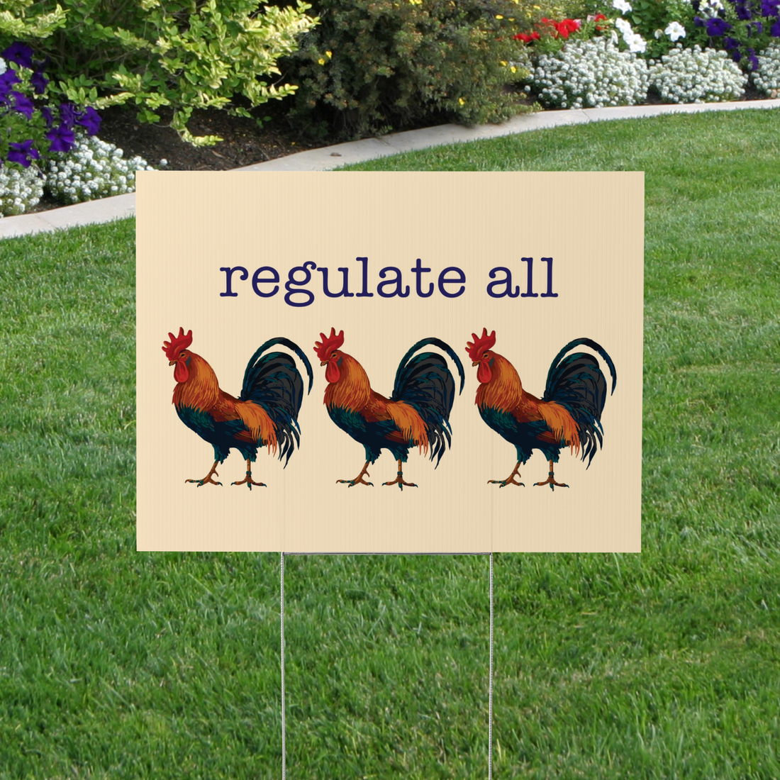 Regulate All Men, Pro Roe, Rooster Yard Sign