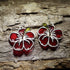 Resin hibiscus wooden dangle earrings featuring a colorful tropical flower design, lightweight floral jewelry for hibiscus lovers, gardeners, and tropical style enthusiasts