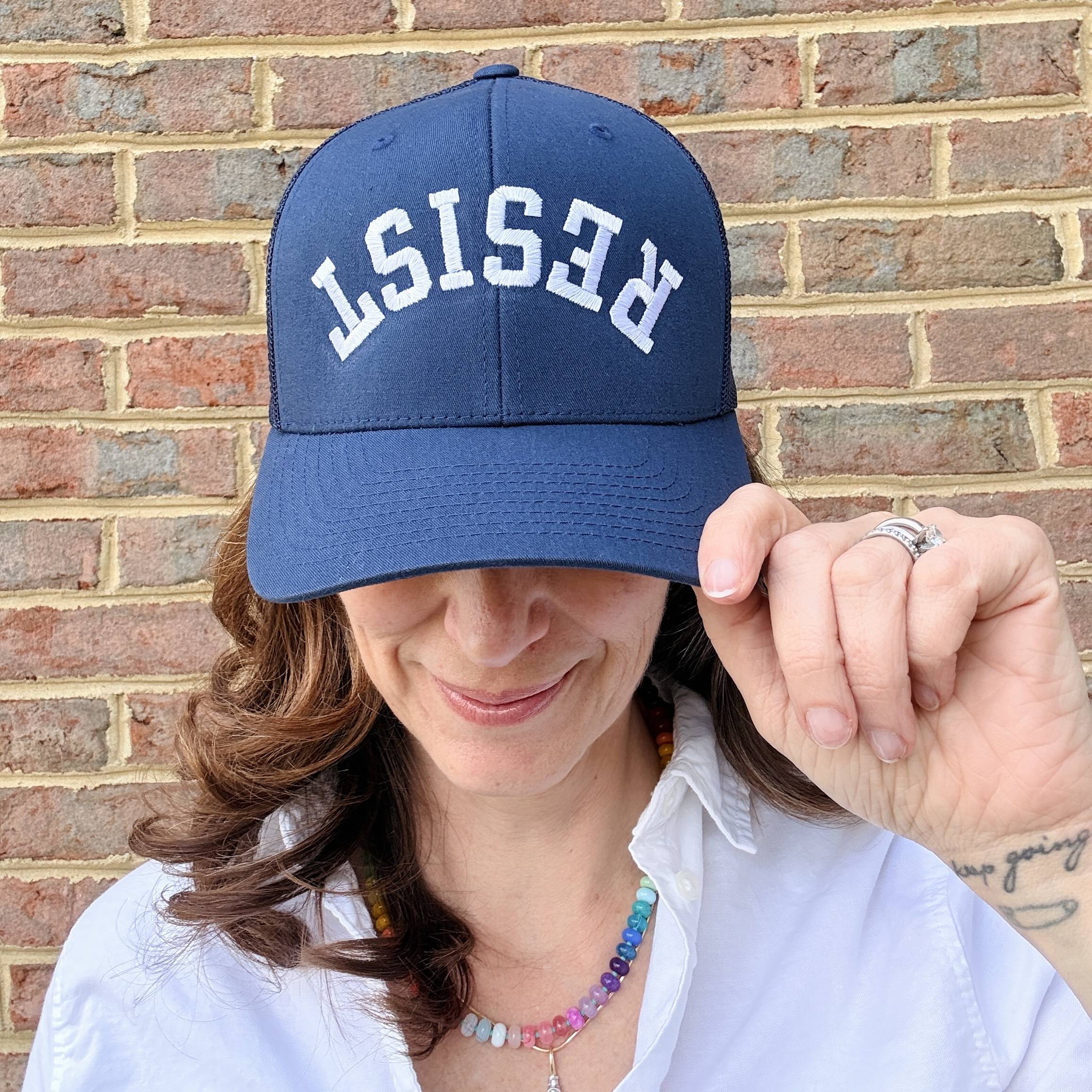 Resist Embroidered Trucker Hat