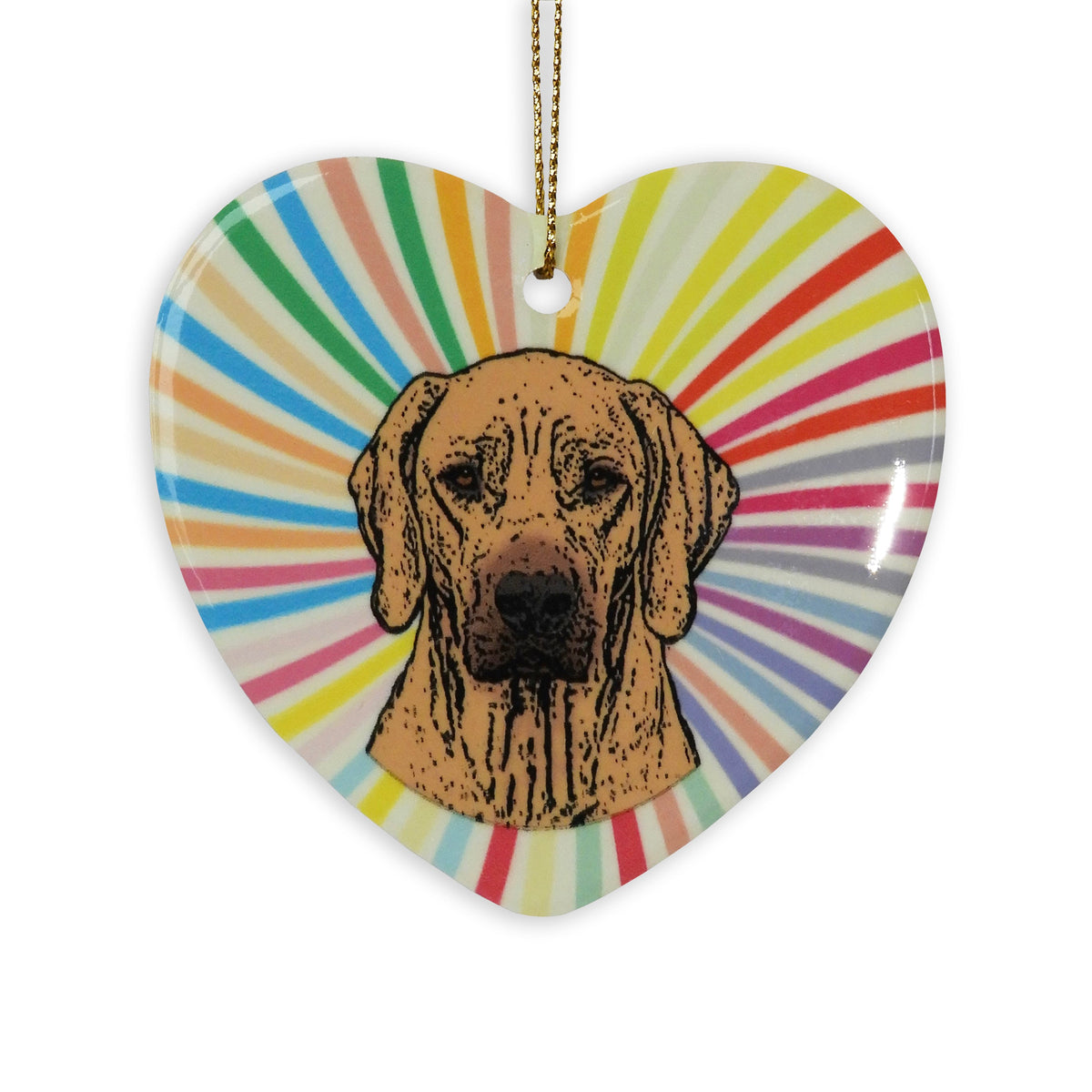 Rhodesian Ridgeback Ceramic Heart Ornament
