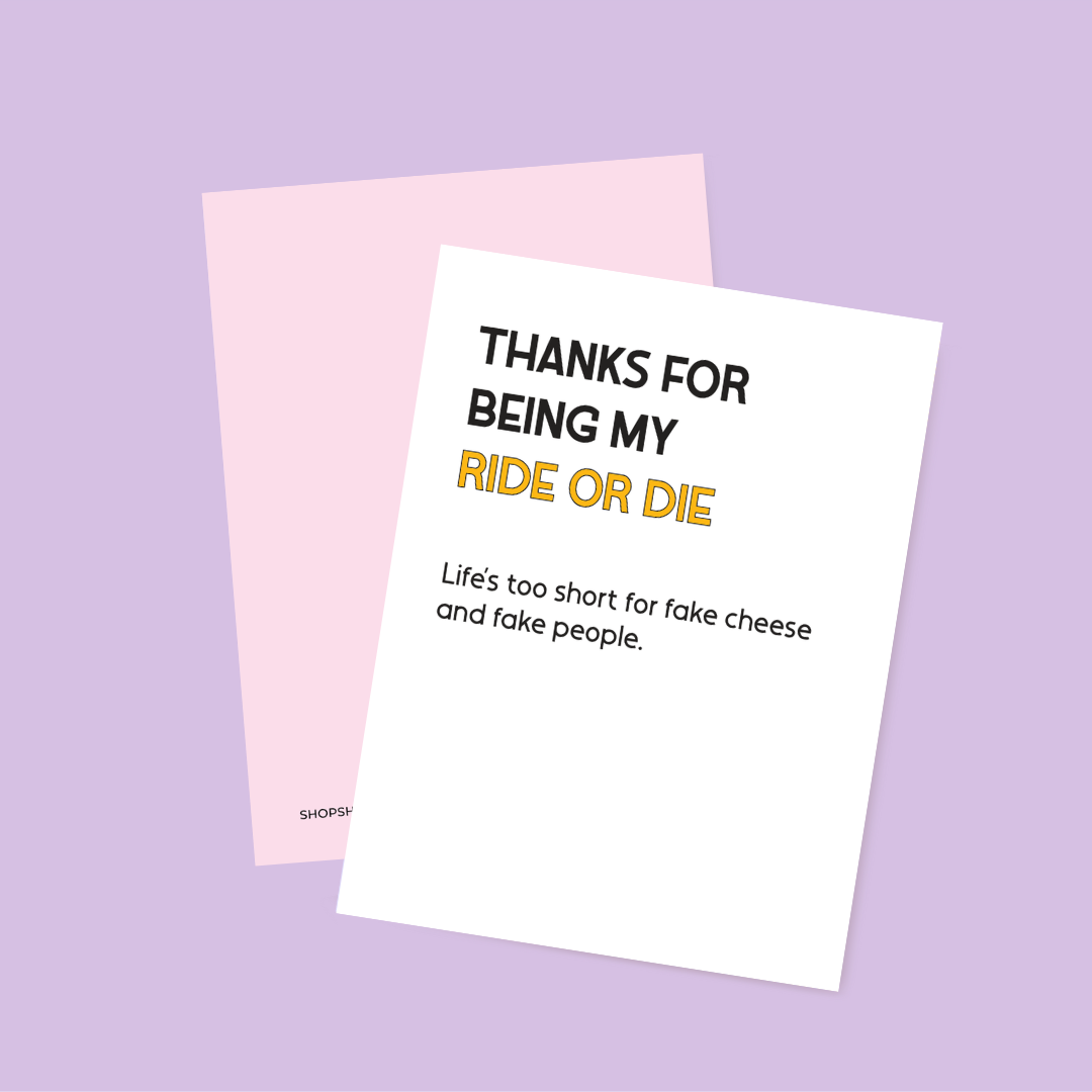 Ride or Die Friendship Card