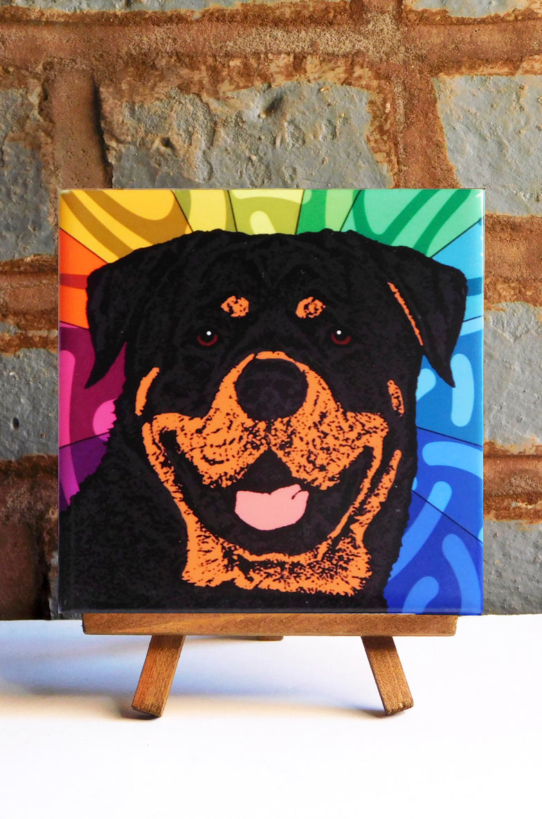 Rottweiler Ceramic Art Tile