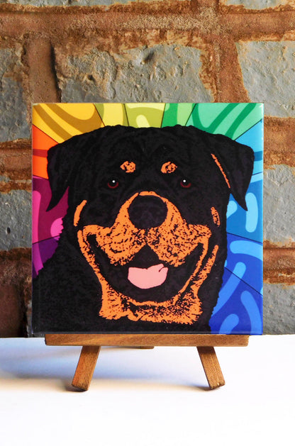 Rottweiler Ceramic Art Tile