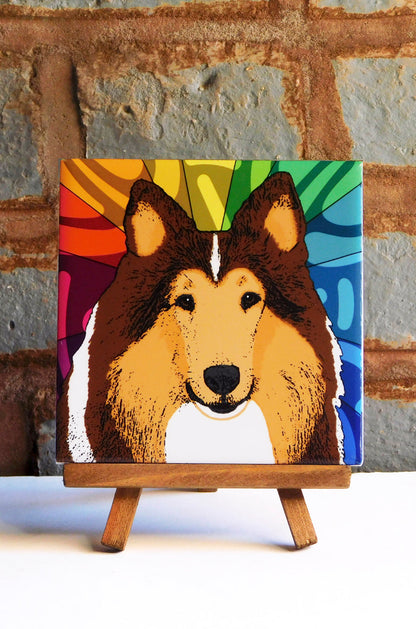 Rough Collie Ceramic Art Tile