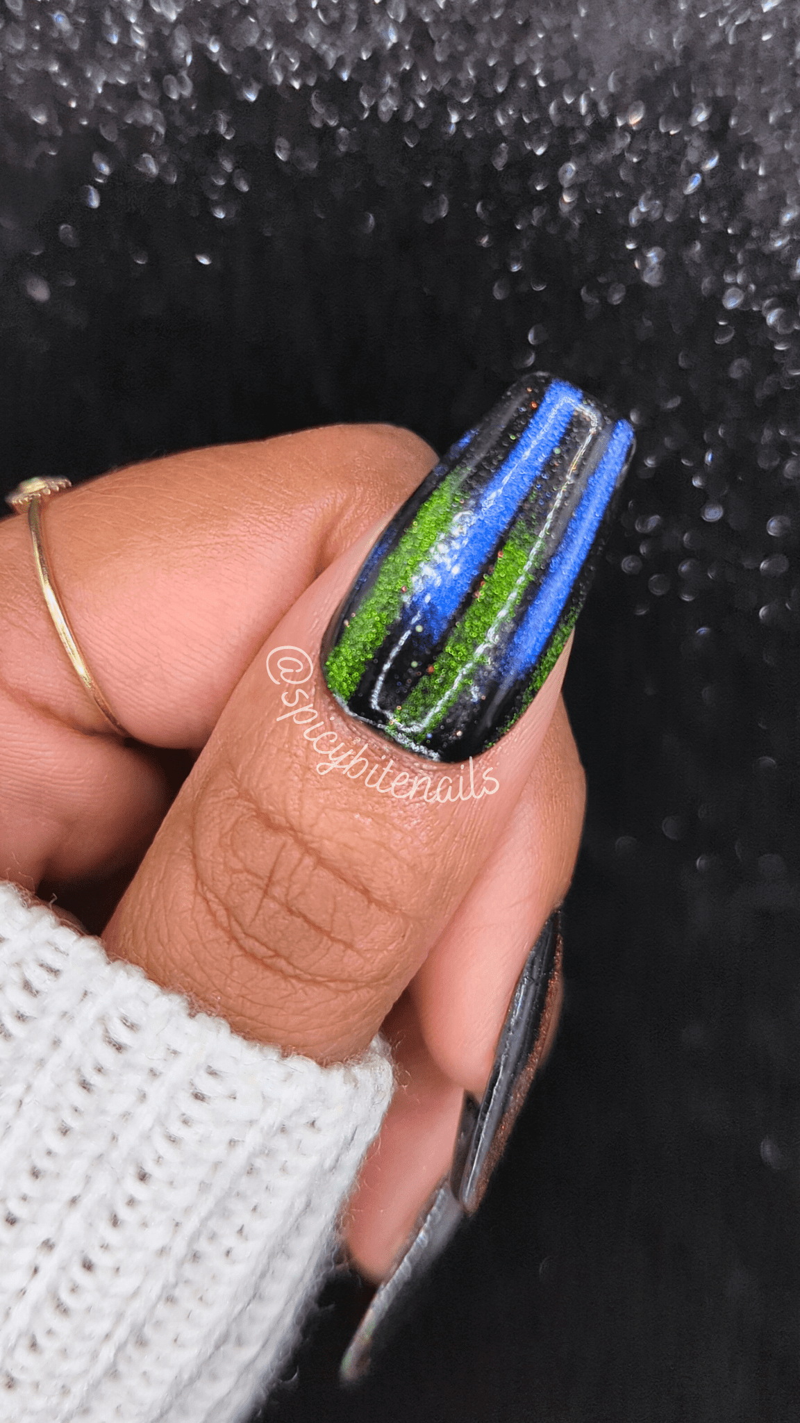 Fruit Stripe - Cat-Eye Rainbow Stripe False Press-On Nail Extensions 10pcs