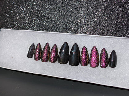 Khaleesi - Dragon scale chrome bubble False Press-On Nail Extensions 10pcs