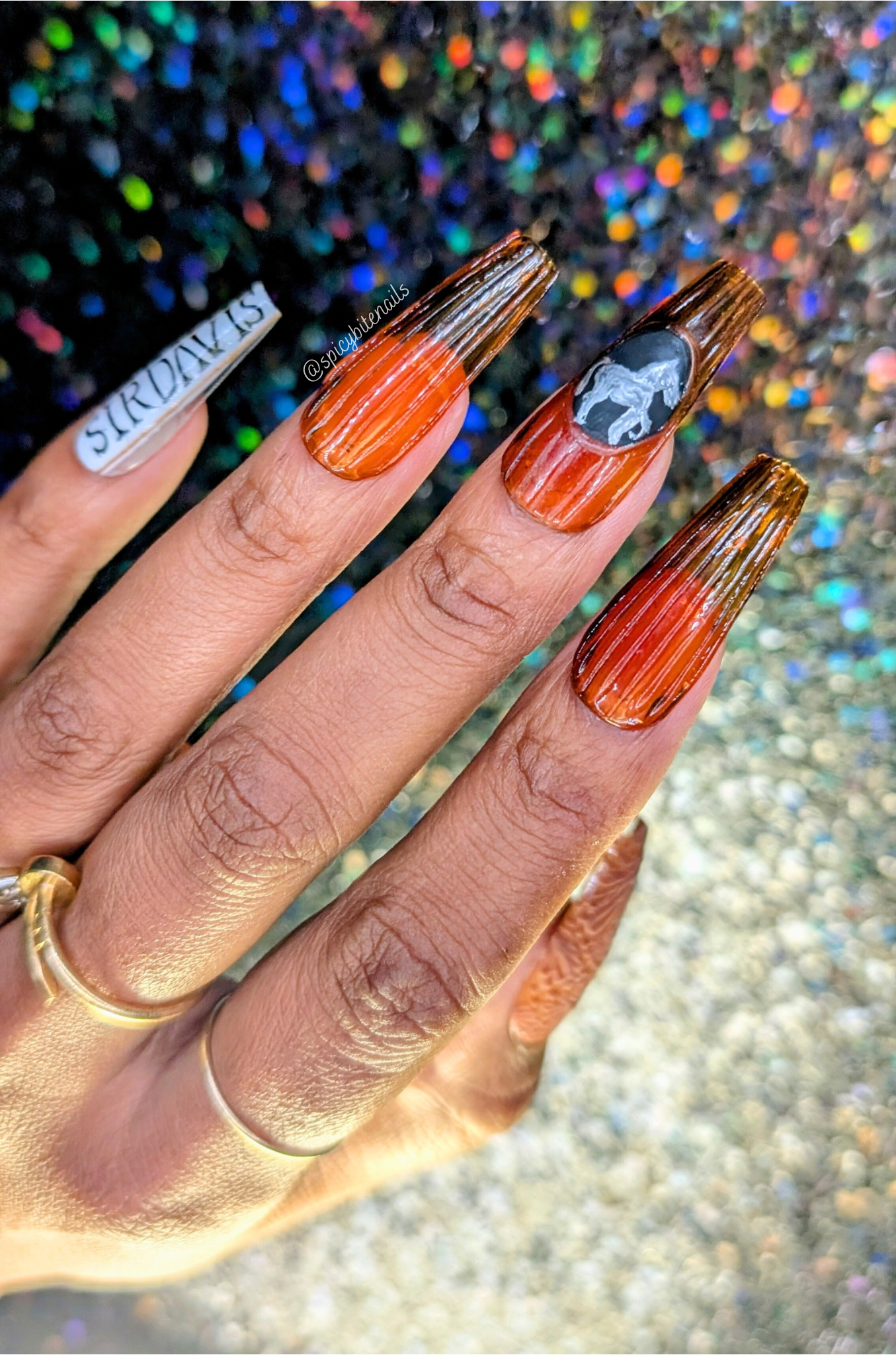 Madame Davis - Beyoncé Whiskey Inspired False Press-On Nail Extensions 10pcs