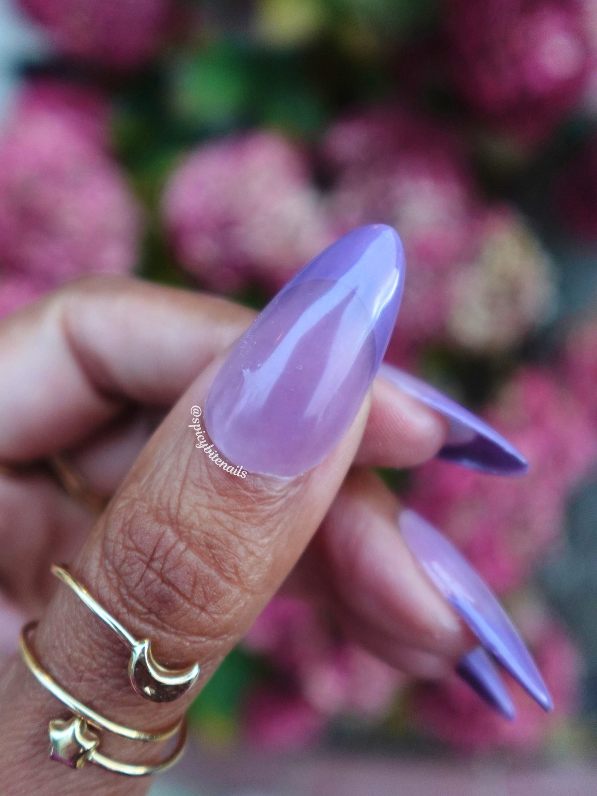 Fig Frosting - Purple Mauve Monochromatic French Tip Press-On Nail Extensions