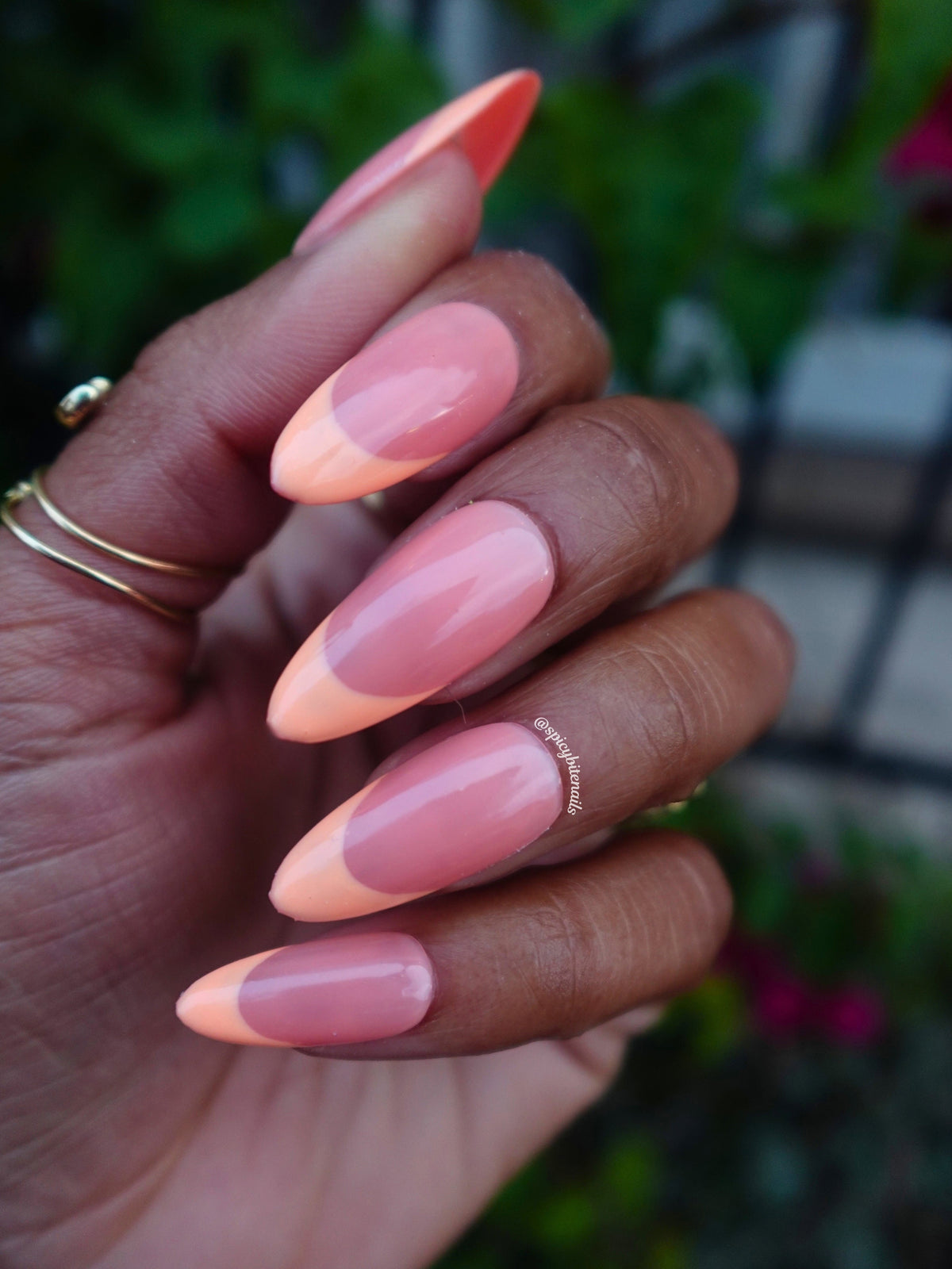 Peaches &amp; Cream - Orange Monochromatic French Tip Press-On Nail Extensions