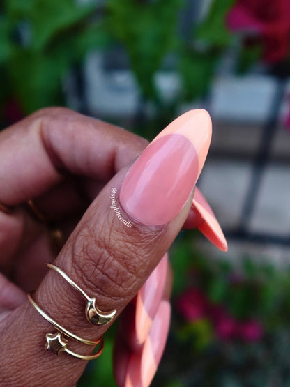 Peaches &amp; Cream - Orange Monochromatic French Tip Press-On Nail Extensions