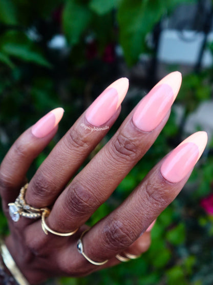 Peaches &amp; Cream - Orange Monochromatic French Tip Press-On Nail Extensions