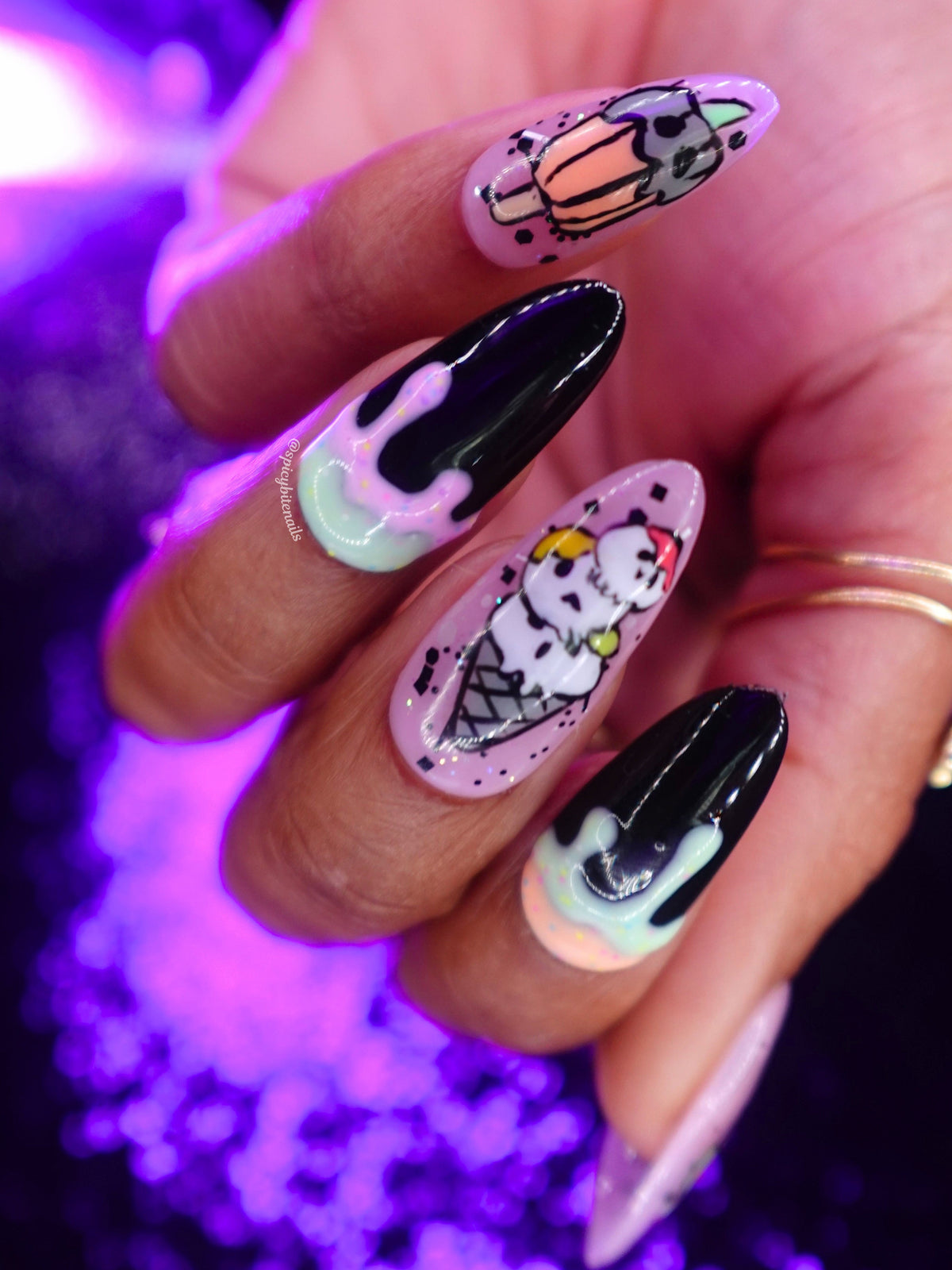 Sundae Scaries – Pastel Halloween Ice Cream Press-on Nails