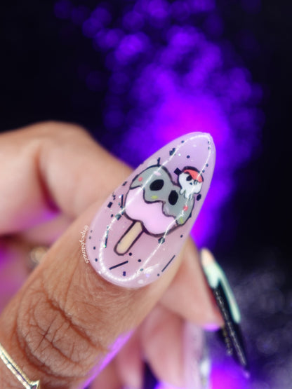 Sundae Scaries – Pastel Halloween Ice Cream Press-on Nails