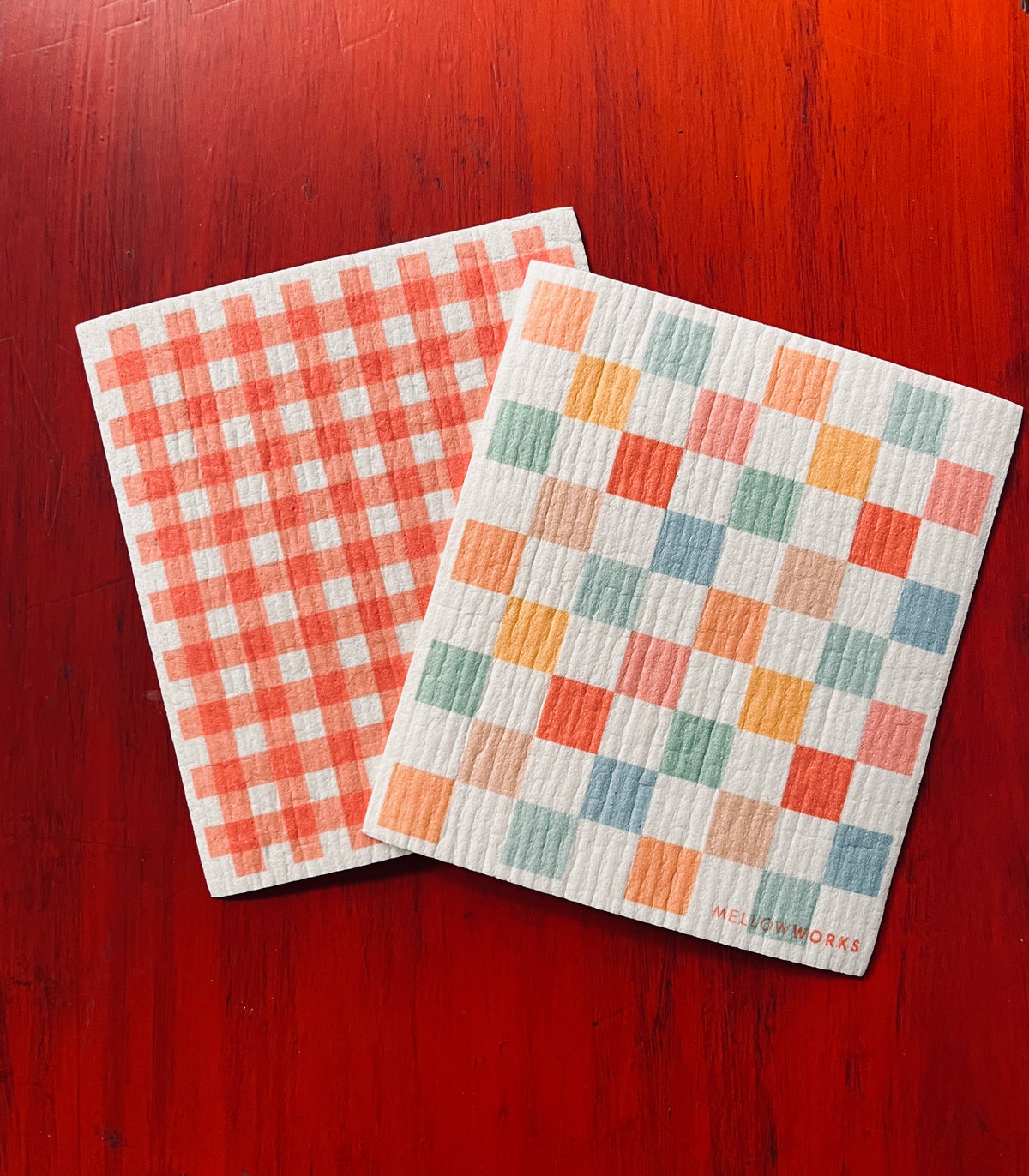 Red Gingham Sponge Cloth