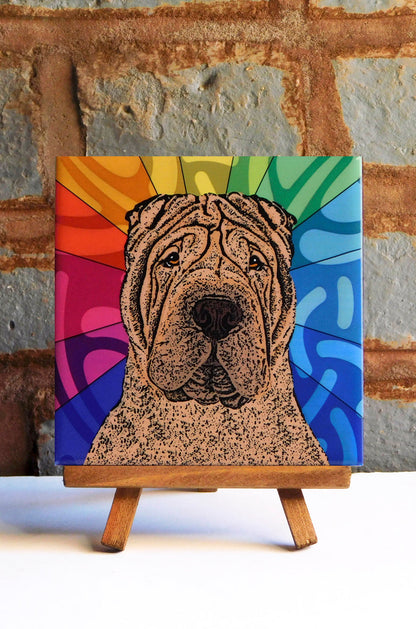Sharpei Ceramic Art Tile
