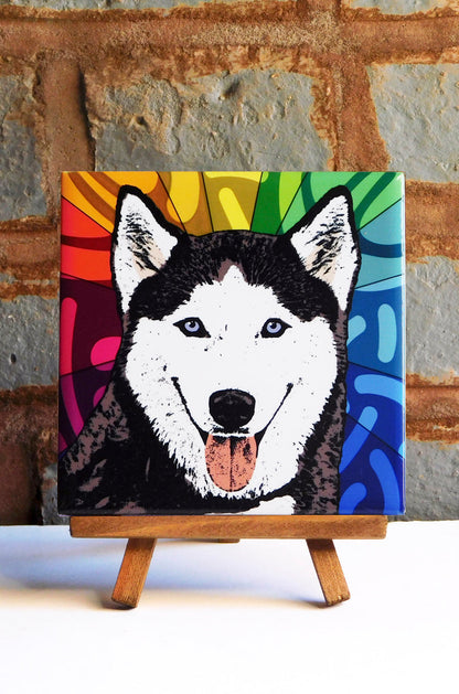 Siberian Husky Ceramic Art Tile