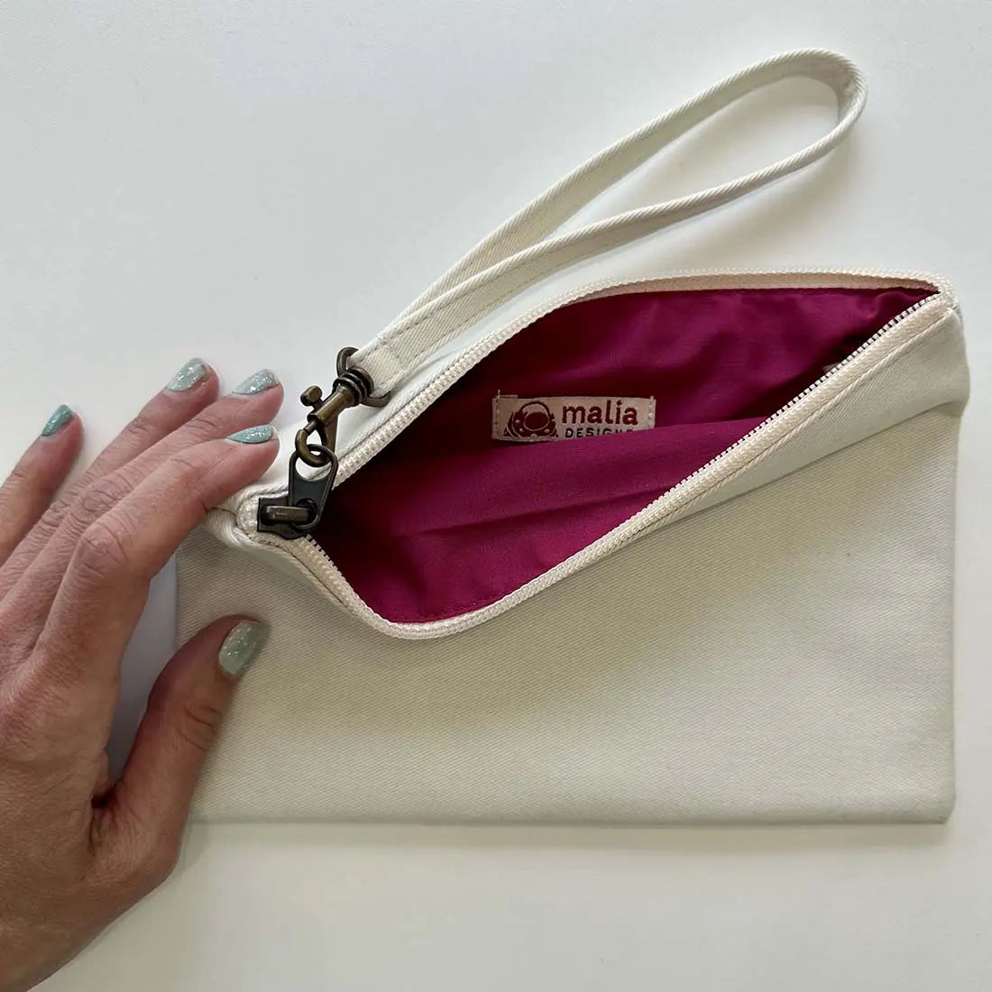 Cotton Canvas Wristlet Pouch - Patriarchy Cat