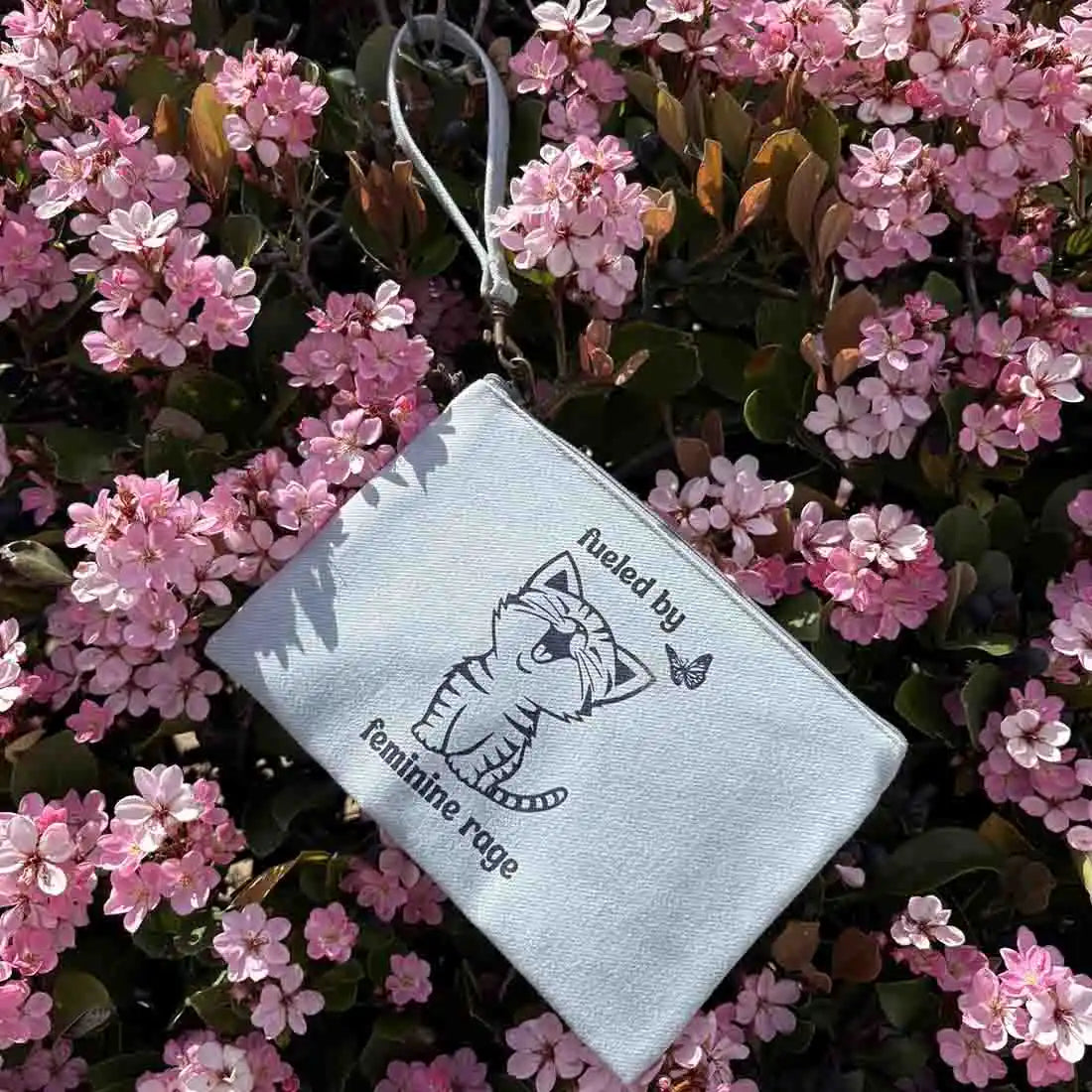 Cotton Canvas Wristlet Pouch - Feminine Rage