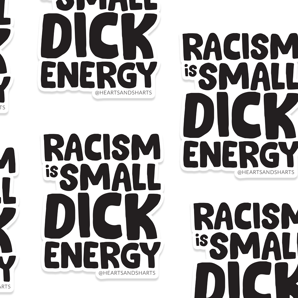 RACISM IS SDE 3X3 ILLUSTRATED VINYL STICKER