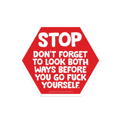 STOP SIGN 3X3 ILLUSTRATED VINYL STICKER