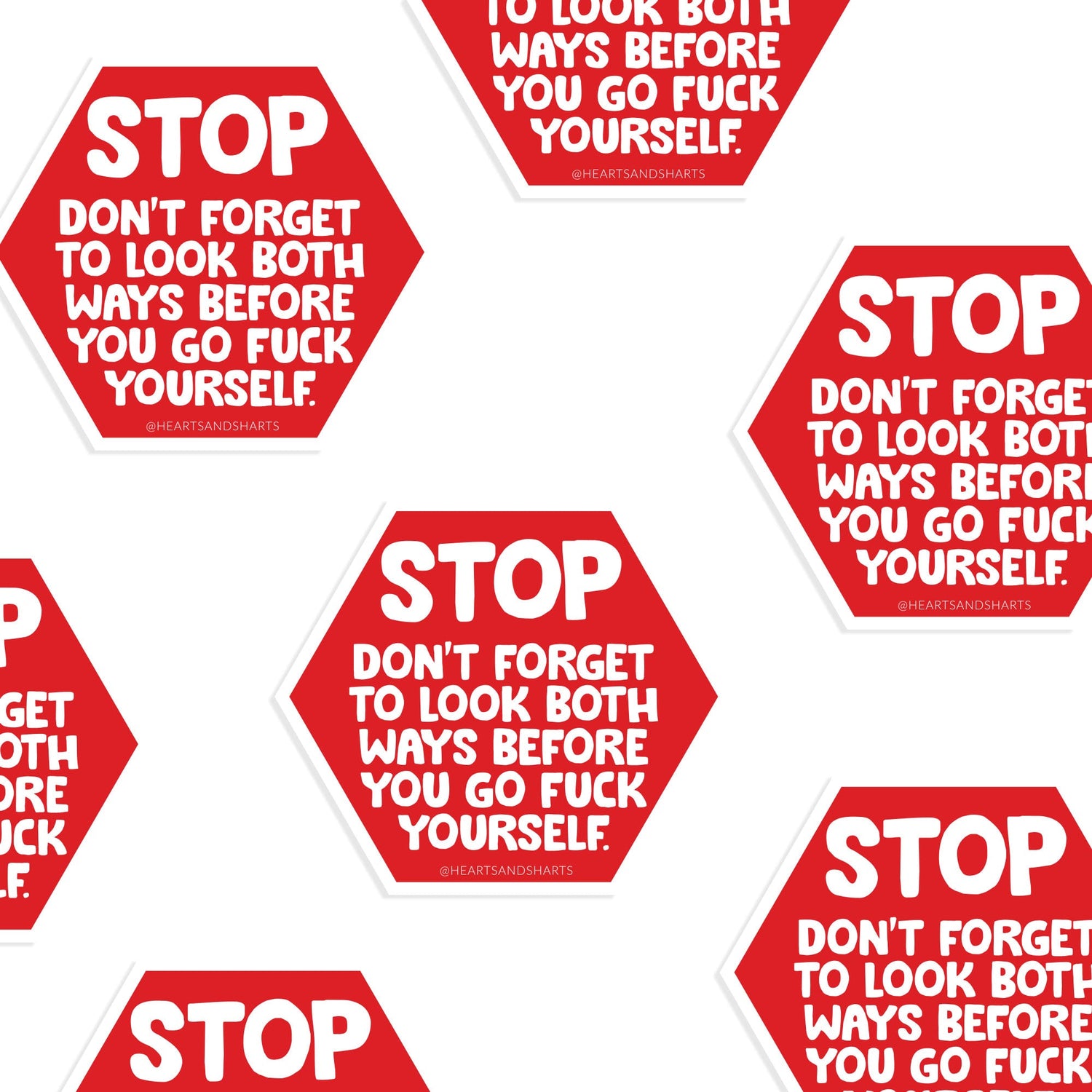 STOP SIGN 3X3 ILLUSTRATED VINYL STICKER