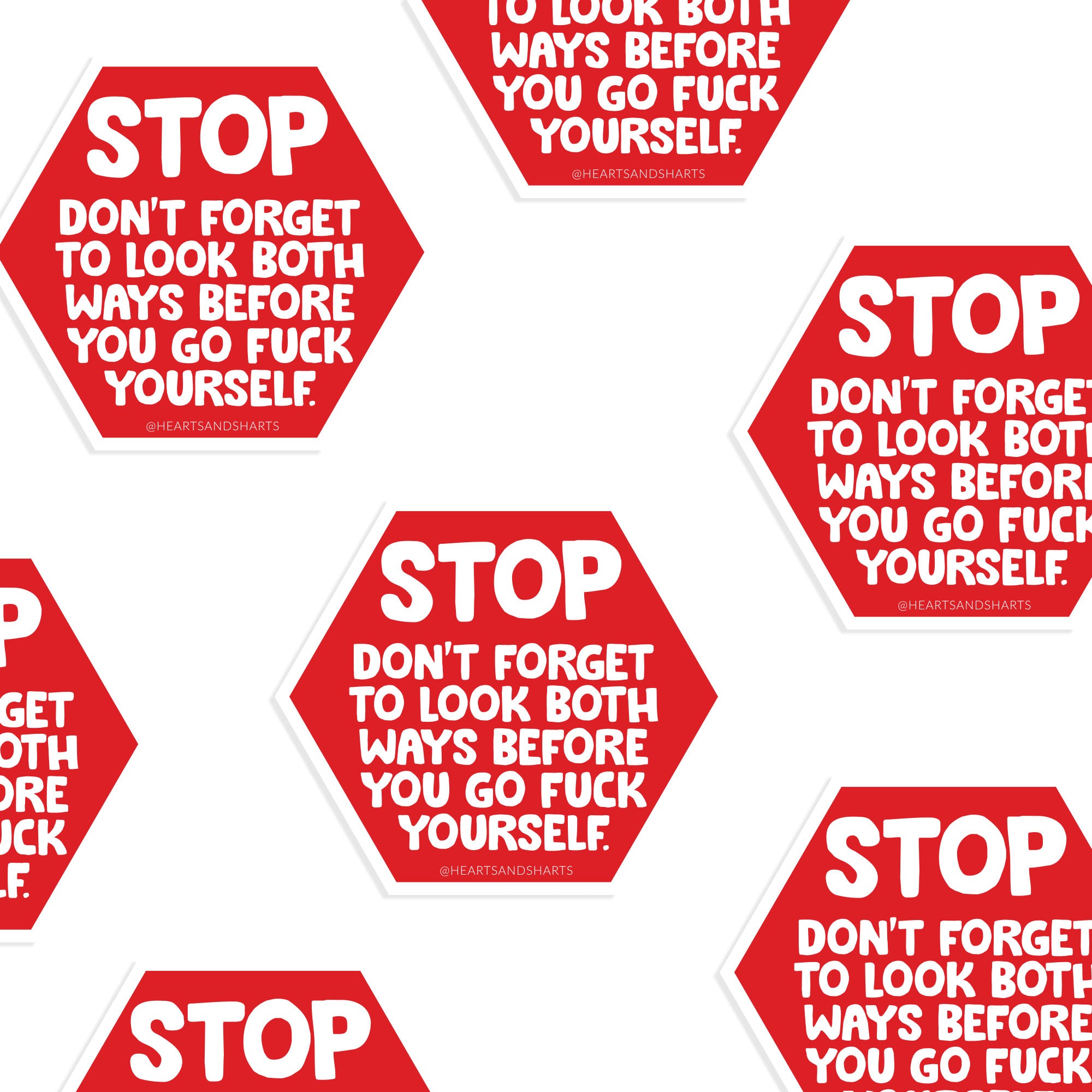 STOP SIGN 3X3 ILLUSTRATED VINYL STICKER