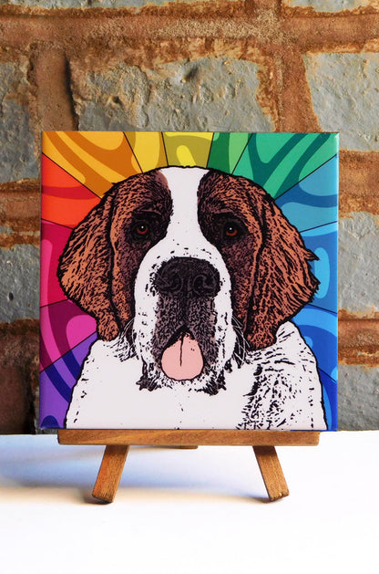 Saint Bernard Ceramic Art Tile
