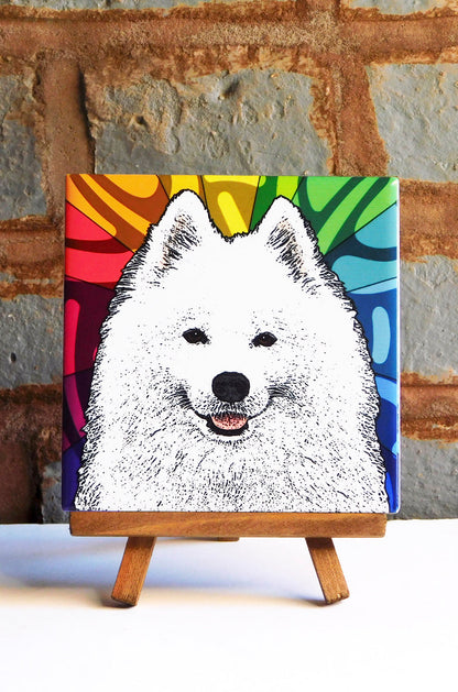 Samoyed Ceramic Art Tile