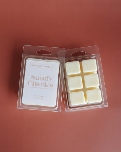 Sandy Cheeks Wax Melt | Coconut Milk + Sandalwood + Tonka Bean Front and back