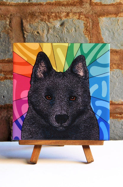 Schipperke Ceramic Art Tile