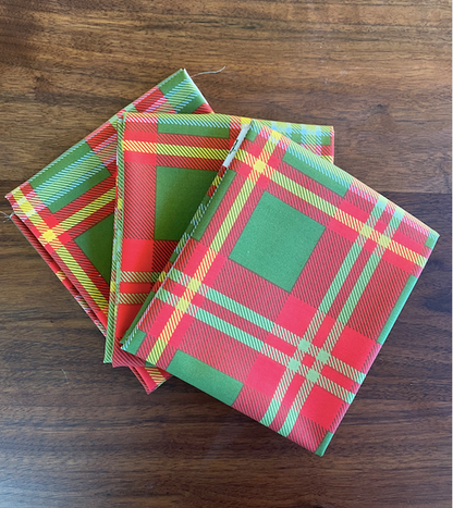 Fat Quarter Holiday Plaid Organic Cotton Poplin