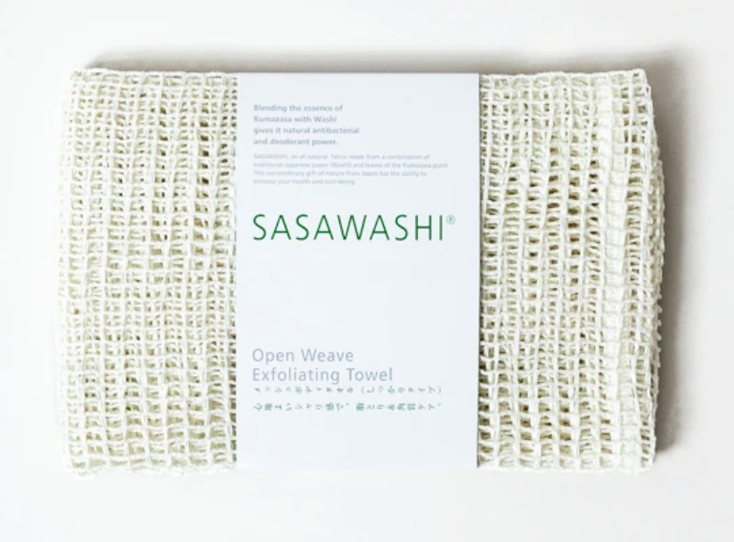 japanese body towel scrubber exfoliating open weave sasawashi natural fiber
