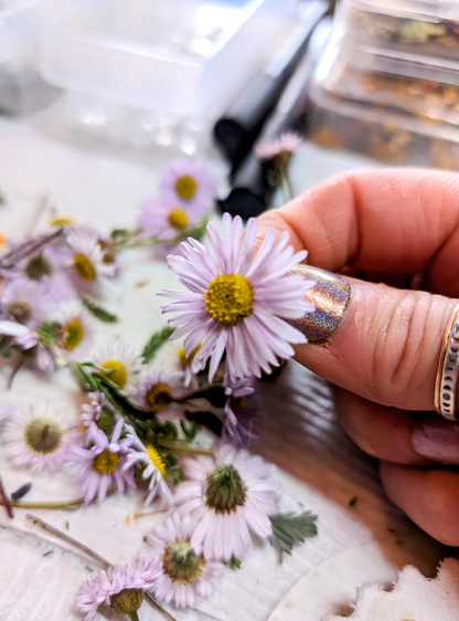 Unique Handcrafted Large Medicine Woman Floral Necklace with Quartz and Colorado Wildflowers (Copy)
