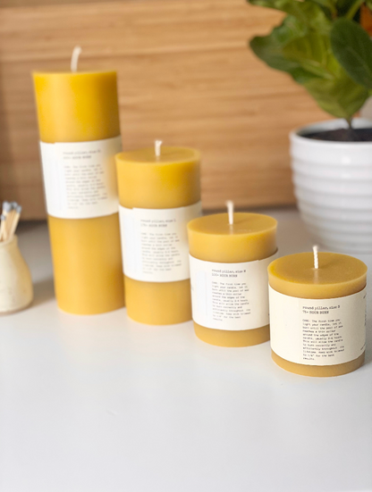 Beeswax Candle, 3"x3"